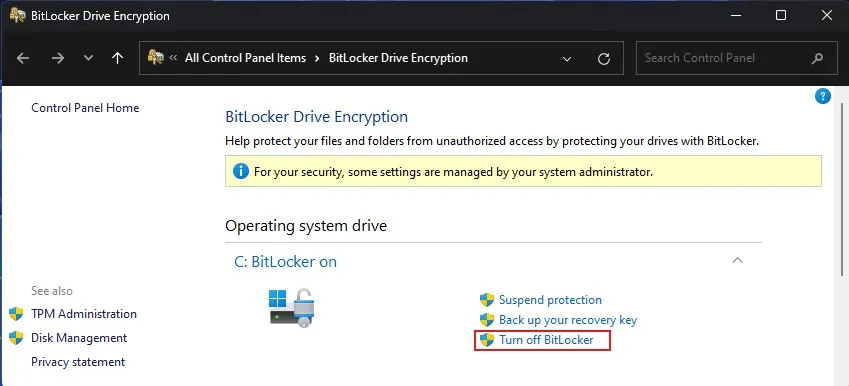 How to Disable BitLocker in windows 11 2 Disable BitLocker
