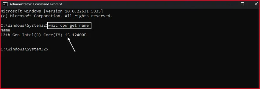 How to Check Your Computer Processor Generation (5 Simple Ways) 5 Command Prompt showing processor information using WMIC command