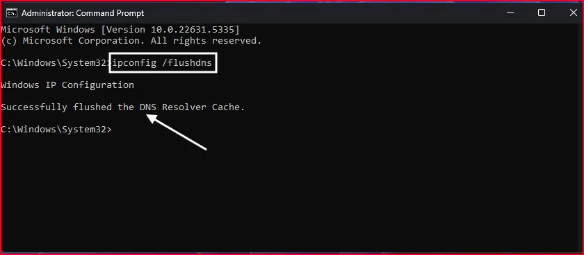 How to Flush DNS Cache on Your Windows 11 Computer 2 Flushing DNS cache using ipconfig command in Windows 11 Command Prompt