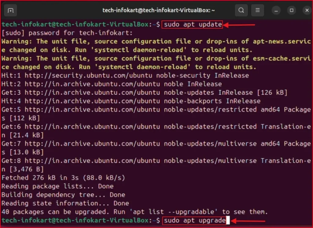 How to Enable Windows Subsystem for Linux in Windows 11 11 Running sudo apt update and sudo apt upgrade in Ubuntu