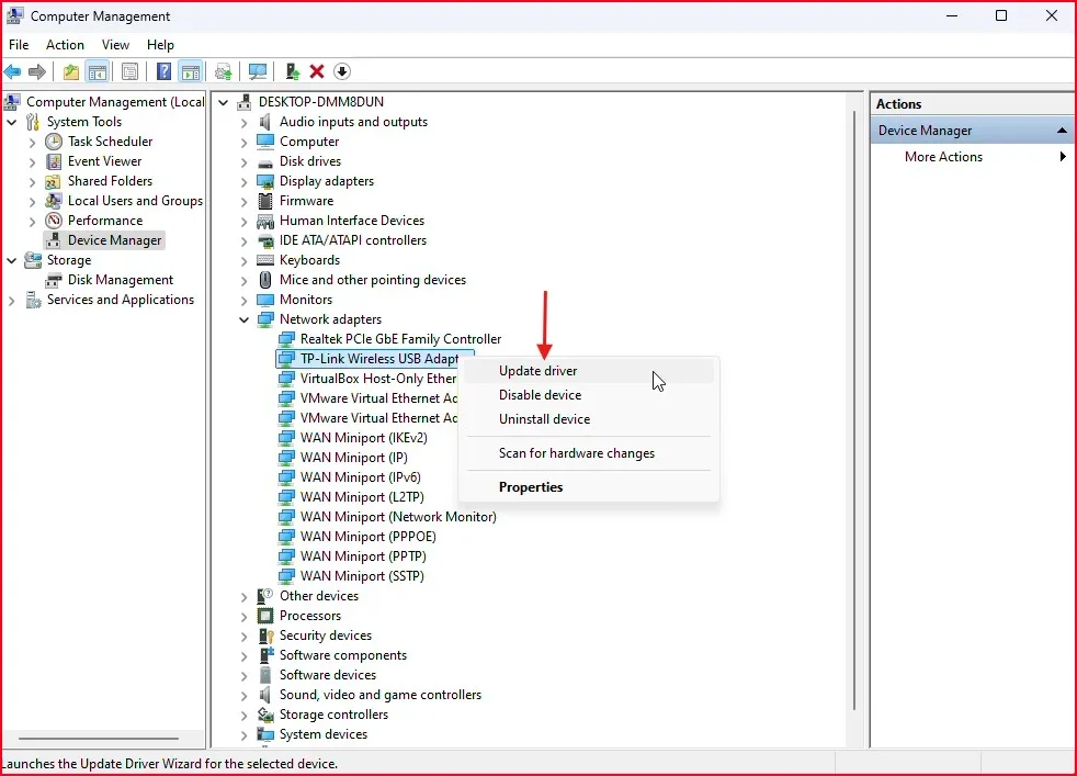 How to Fix WiFi Doesn't Have a Valid IP Configuration Issue in Windows 11/10 4 Device Manager showing WiFi adapter under Network Adapters