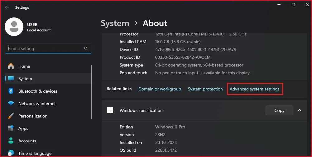 How to Turn Off Automatic Driver Updates in Windows 11 2 Open Advanced System Settings from Windows 11 system panel