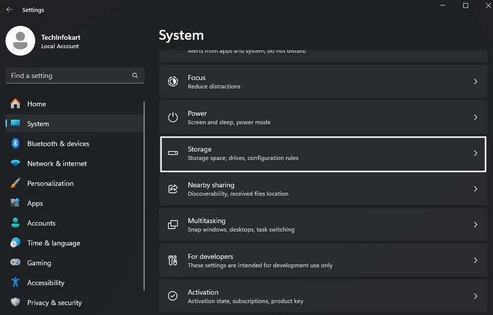 How to Delete Old Windows Update Files Safely 2 Windows 11 Settings app showing System and Storage options
