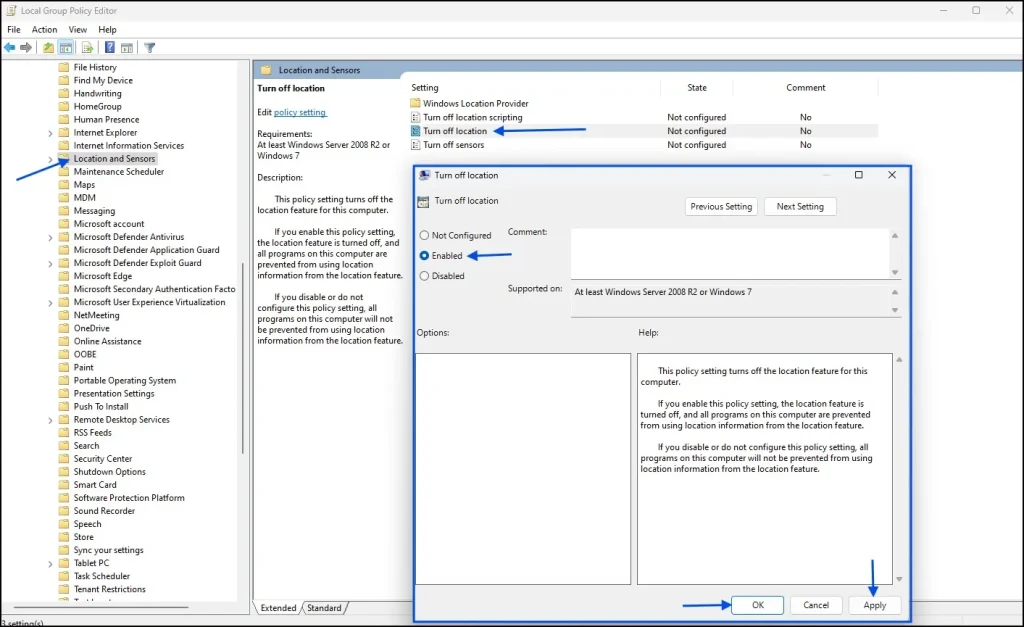 How to Disable Location Access Windows 11 for Better Privacy 8 Disable location services using Group Policy Editor in Windows 11
