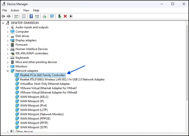 How to Change MAC Address Windows 11 3 Viewing network adapters in Device Manager on Windows 11