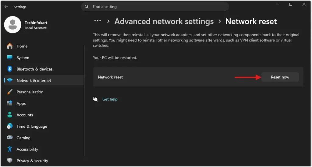 How to Reset Network Settings in Windows 5 Click Reset now and confirm with Yes to reset network settings in Windows 11