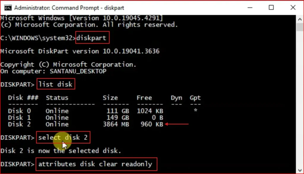 How to Fix “The Disk Is Write Protected” USB Error 4 DiskPart commands to remove the disk is write protected USB error
