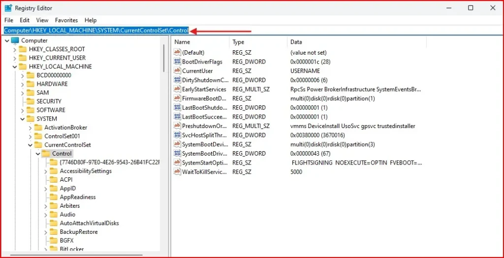 How to Make a USB Write-Protected in Windows 11 (3 Easy Ways) 5 HKEY_LOCAL_MACHINE SYSTEM CurrentControlSet Control registry path