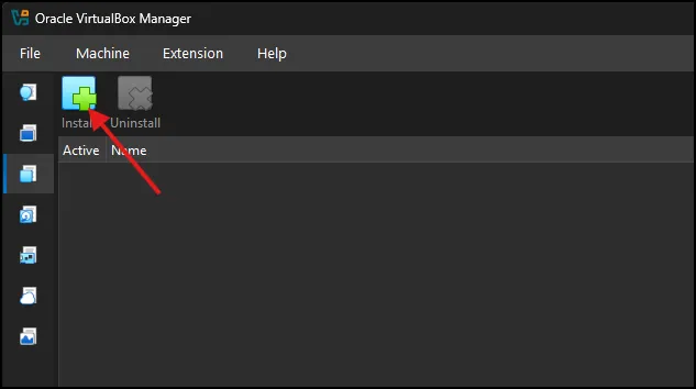 How to Install VirtualBox 7.2.4 on Windows 11 13 Add icon for installing VirtualBox extension pack
