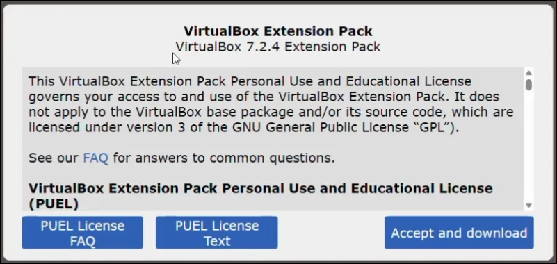 How to Install VirtualBox 7.2.4 on Windows 11 11 VirtualBox downloads page showing extension pack option
