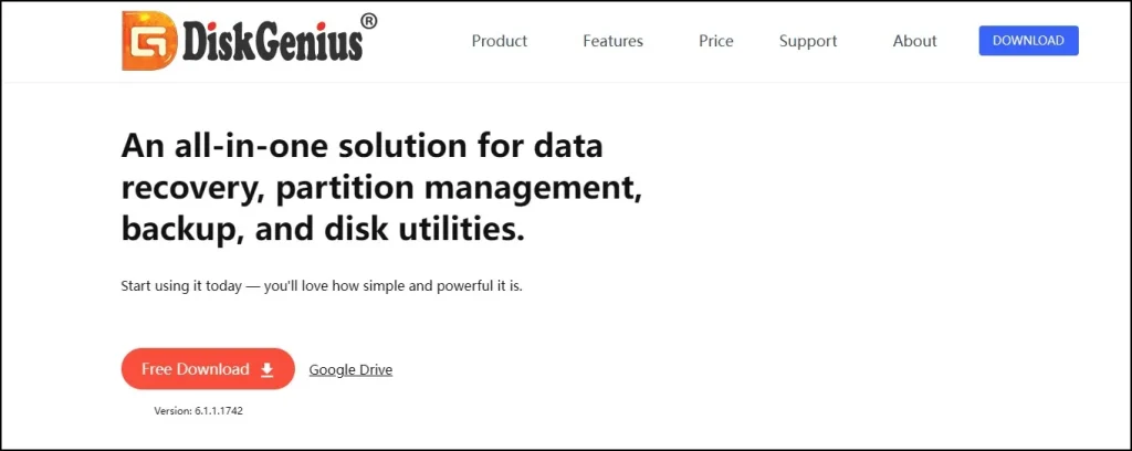 How to Clone Windows to SSD for Free 3 DiskGenius free version download page for cloning Windows to SSD