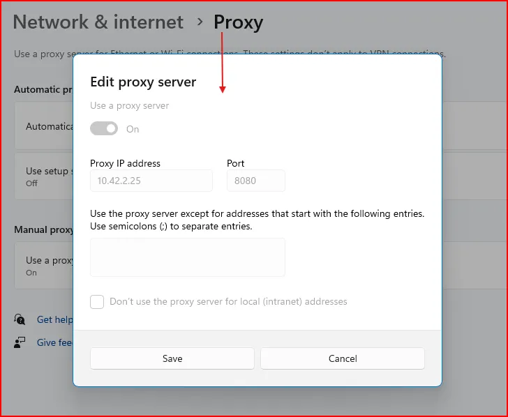 How to Prevent Proxy Settings in Windows 11 12 Proxy settings greyed out in Windows 11 showing locked configuration