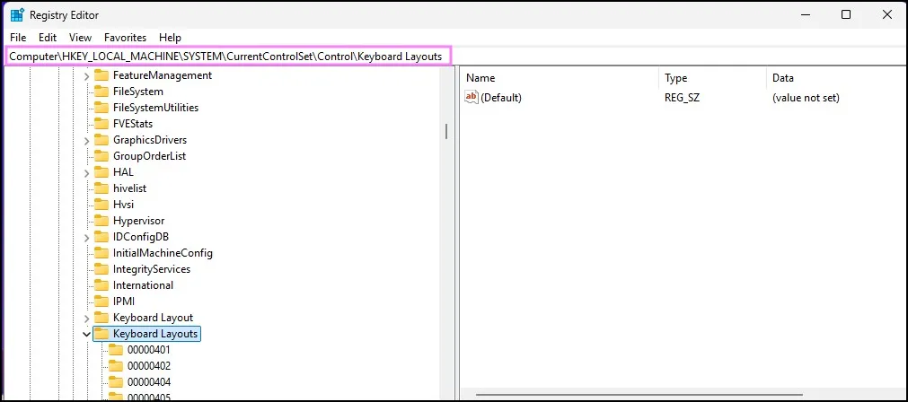 How to Disable Caps Lock Key in Windows 11 3 navigate to keyboard layout registry path windows 11