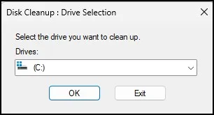 How to Free Up Space in Windows 11 (Simple Ways to Clean Your C Drive) 2 search disk cleanup and select c drive in windows 11