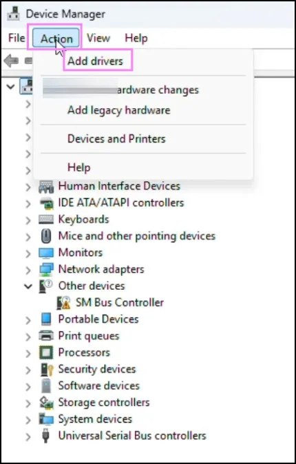 Backup All Drivers Before Reinstalling Windows 11 (No Software Needed!) 6 Add Drivers option inside Device Manager in Windows 11
