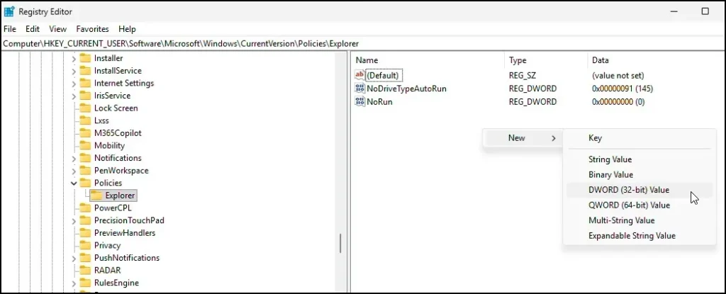 How to Disable Access Control Panel and Settings in Windows 11 7 Create NoControlPanel DWORD value in Registry Editor