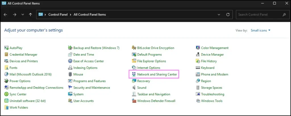 How to Transfer Files Between Two Computers Wirelessly in Windows 11 2 Control Panel showing Network and Internet and Network and Sharing Center options in Windows 11