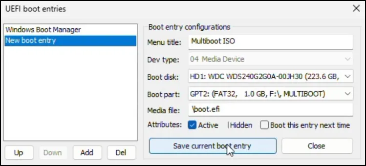 How to Boot Multiple ISO Files from Hard Drive Without USB on Windows 11 (UEFI/GPT Guide) 15 Configure the MultiBoot ISO UEFI boot entry