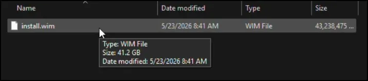 How to Create a Custom Windows 11 ISO with Installed Apps and Settings (Using DISM) 10 Custom install.wim file created using DISM