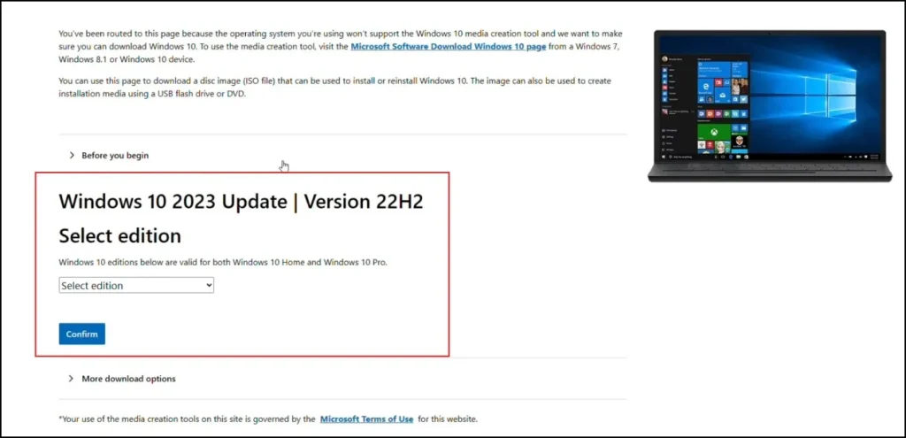 How to Download Windows 10 ISO Directly from Microsoft (No Media Creation Tool) 6 Windows 10 ISO selection dropdown