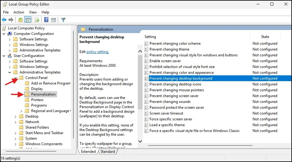 How to Prevent Others from Changing Your Windows 11 Wallpaper 3 Prevent changing desktop background policy in Windows 11 Group Policy