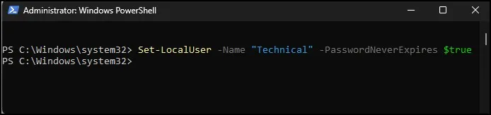 How to Turn Off Password Expiry in Windows 10/11 8 Set-LocalUser command to disable password expiration in Windows